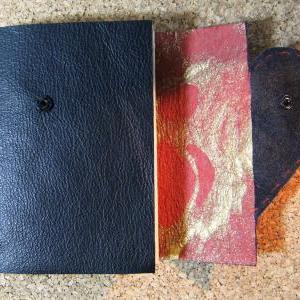 Dear Heart Leather Journal - Black And Red..