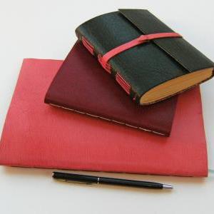 Dear Valentine Leather Journal - Deep Red Chapbook..