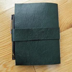 Deep Green Leather Chapbook Journal Notebook -..