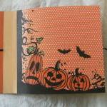 Halloween Bats And Pumpkins Mini Scrapbook Album..