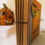 Halloween Bats And Pumpkins Mini Scrapbook Album..