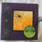 Halloween Spiders Mini Scrapbook Album In Purple,..