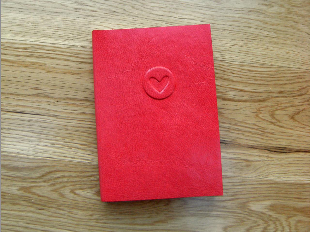 Valentine Heart Red Leather Journal