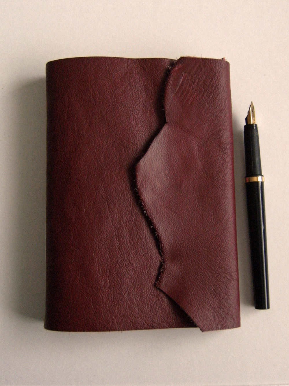 Red Leather Journal, Longstitch Notebook Hand Bound Leather Journal